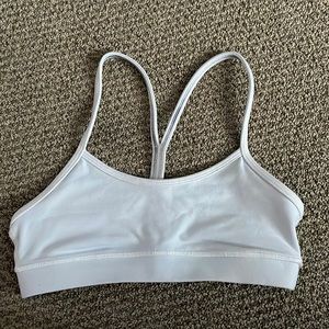 White Lulu lemon sports bra